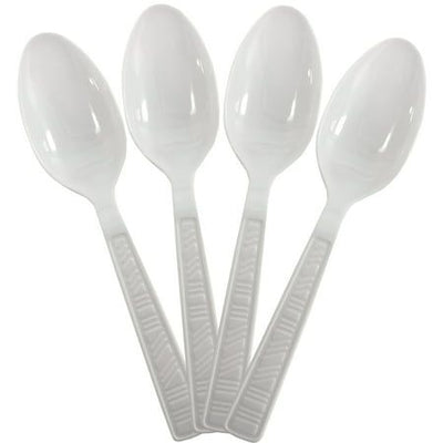 Plastic spoon with handle