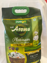 Puregro platinum extra long grain basmati rice 5kg